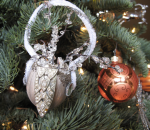 I like to make ornaments out of eggs.  This one turned out well.
